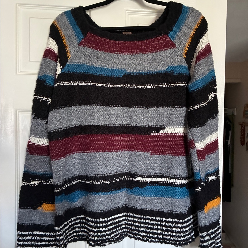 Free People Multicolor Striped Knit Sweater